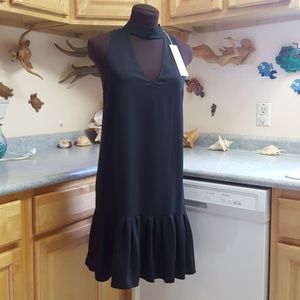 NWT Amanda Uprichard 100% Silk Black Mini Dress S
